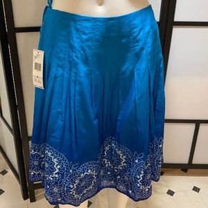 NWT JONES NEW YORK Skirt, size 6, aqua marine blue,100% cotton